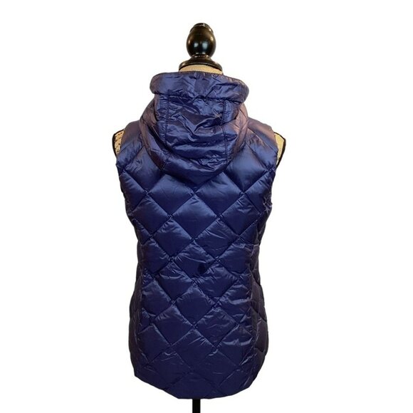 Womens Down Quilted Puffer Vest With Removable Hood Reversible Lightweight Small - Picture 6 of 16